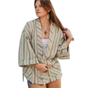 Zara Kimono Jacket Size Oversized Small Beach Granola Girl Rustic Boho